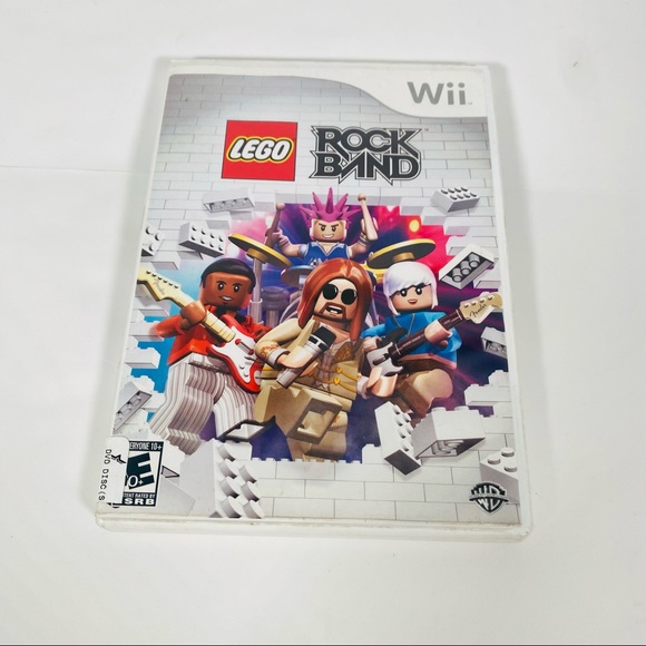 Wii Guitar Hero Wireless Controller Red White Starburst With Lego Rock Band Game - Picture 8 of 12